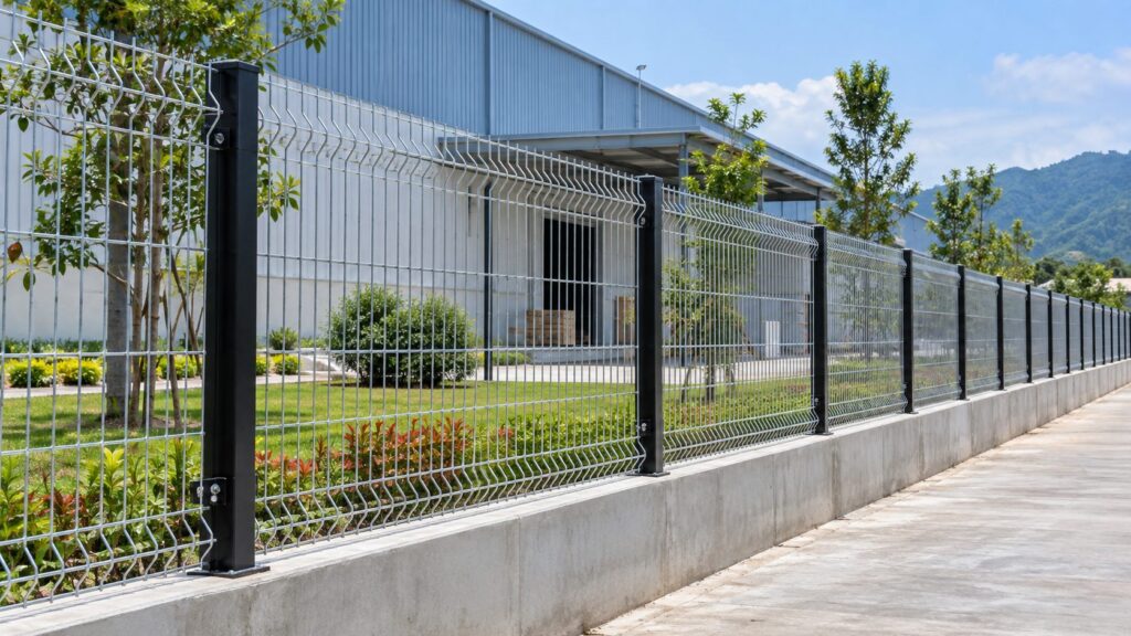 Pagar BRC wiremesh galvanis untuk perimeter gudang dan lahan di Makassar